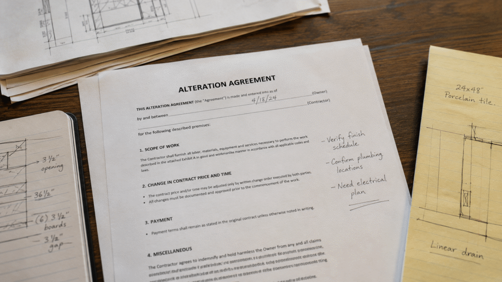 Co-op alteration agreement NYC renovation planning